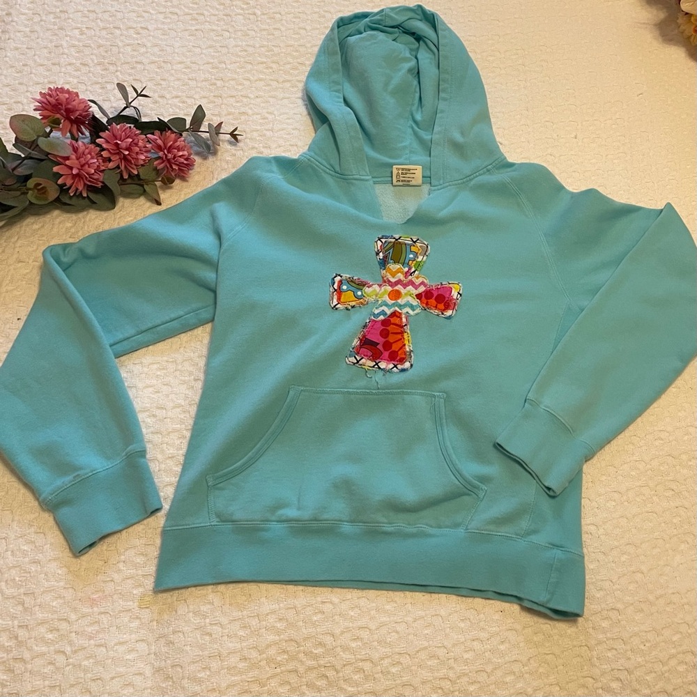 Lady Comfort Colors‎ Light Teal  Hoodie~ Size Large ~ Casual and Comfy
